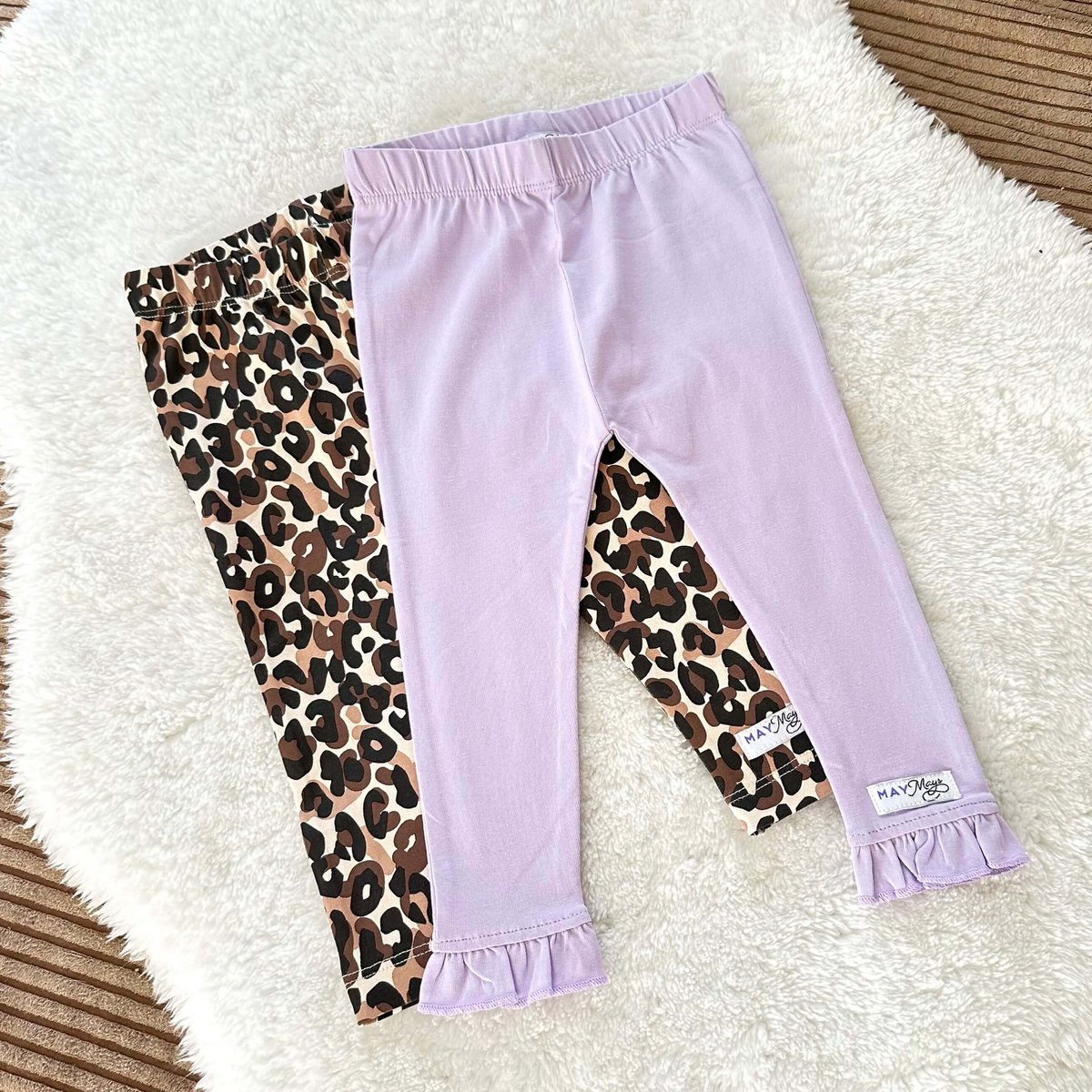 May Mays baby legging Lola ruffle lila