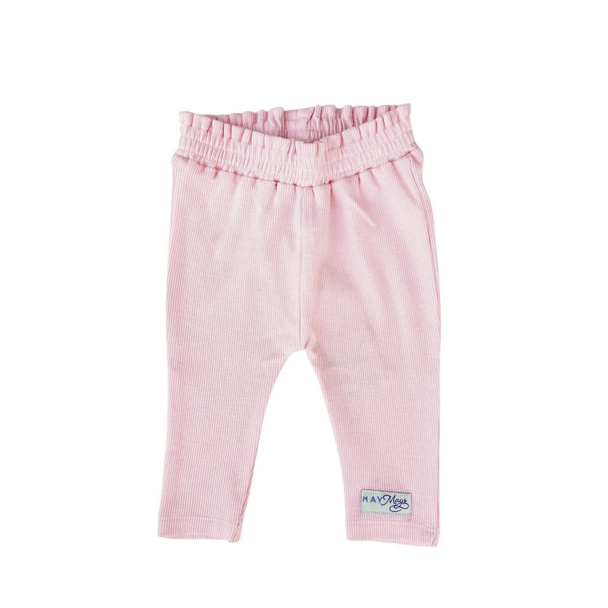 May Mays baby legging Beau ruffle rib roze