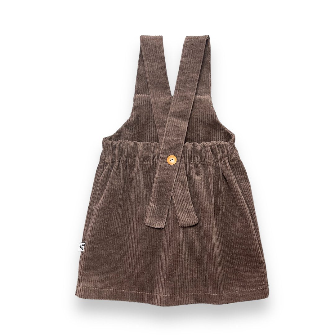 Corduroy Pinafore Jurkje Donkerbruin Baby - Feathers®
