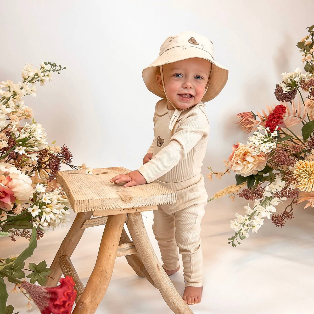May Mays baby legging Teddy rib beige