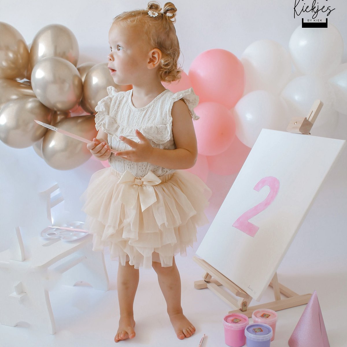 May Mays baby tutu rokje Annabel beige + GRATIS haarbandje