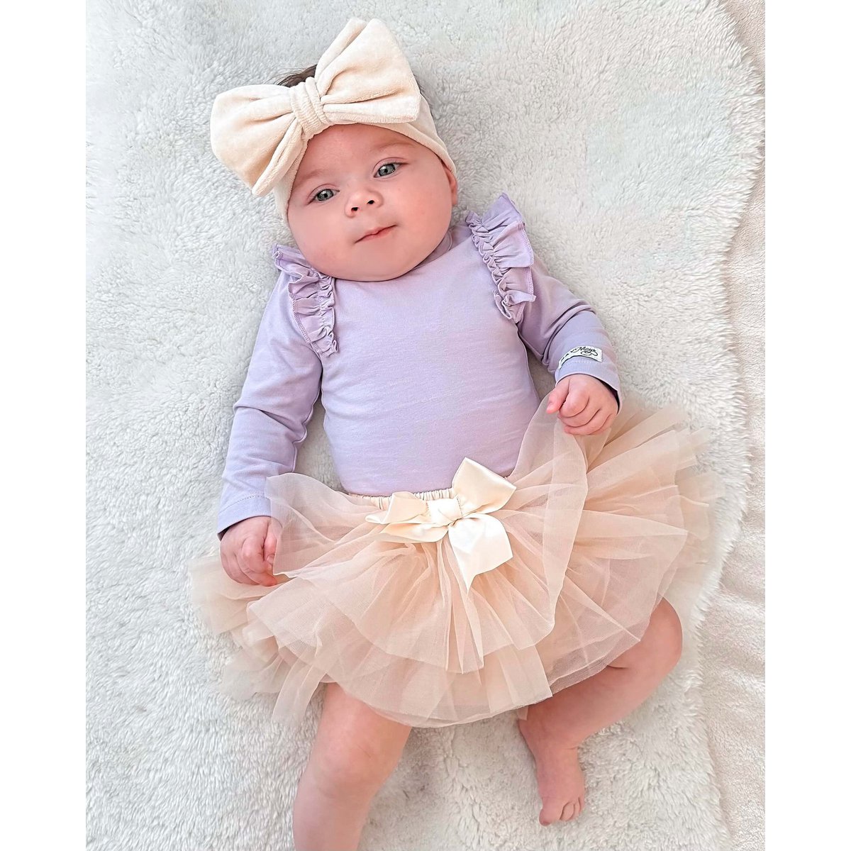 May Mays baby tutu rokje Annabel beige + GRATIS haarbandje