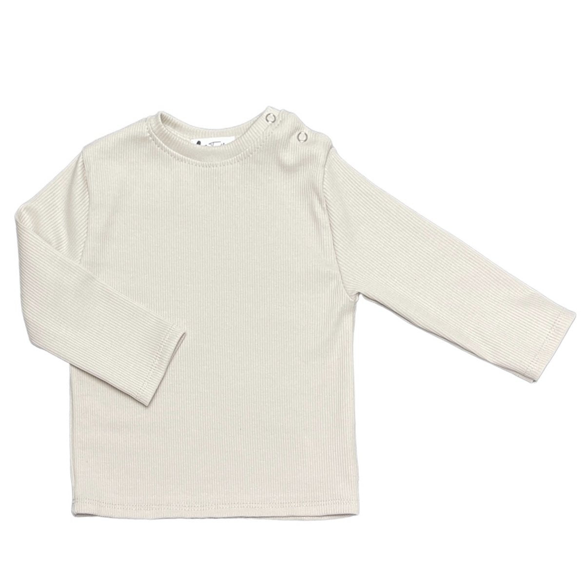 Natural Beige Rib Jersey Longsleeve voor Baby's - Feather®