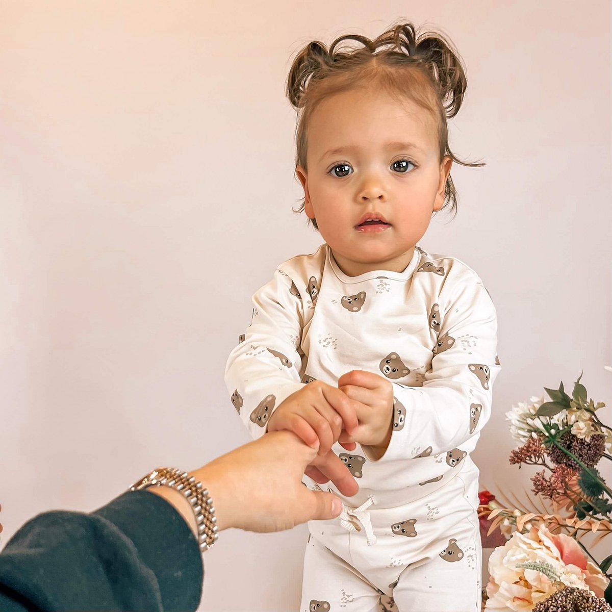 May Mays baby shirt Teddy beertjes beige