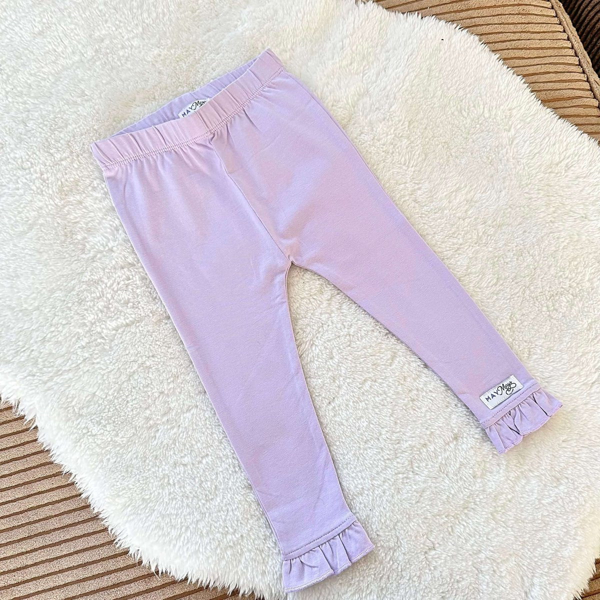May Mays baby legging Lola ruffle lila