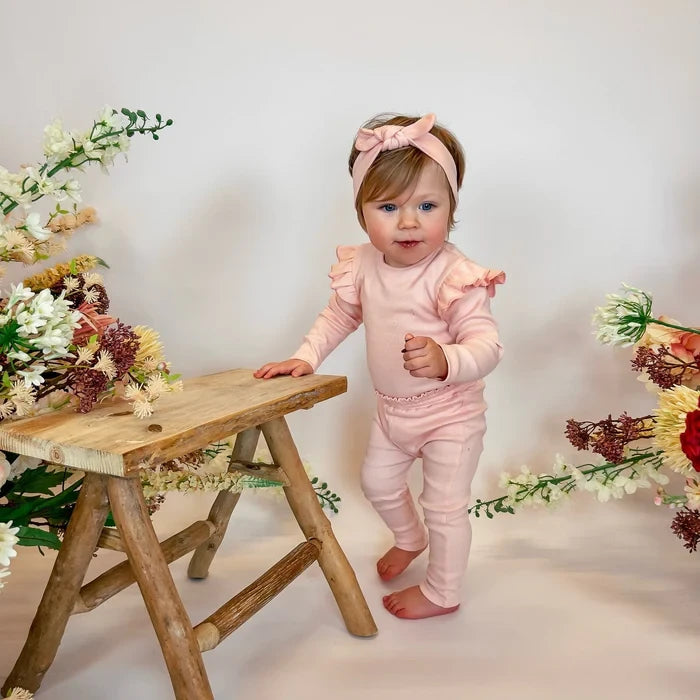Beau Romper Ruffle Rib Roze | May Mays