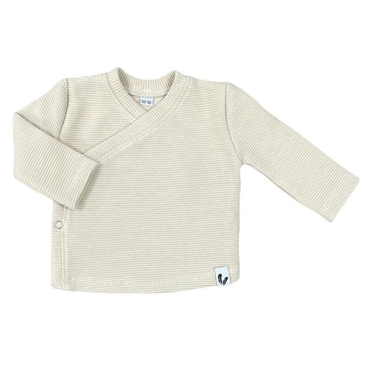 Wrap shirt rib beige