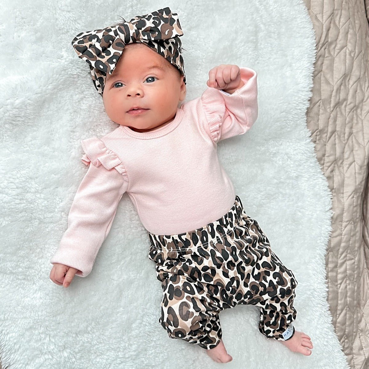 May Mays romper Beau ruffle rib roze