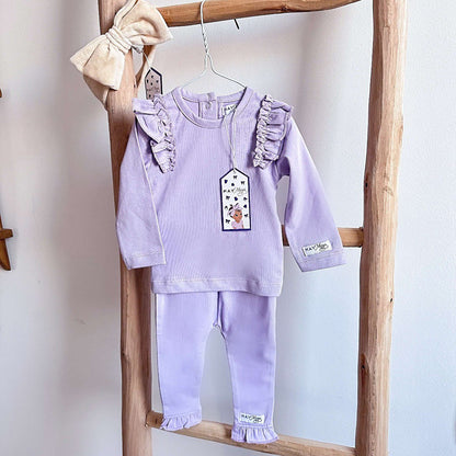 May Mays baby legging Lola ruffle lila