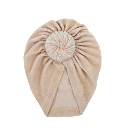 May Mays turban mutsje Mae velvet beige