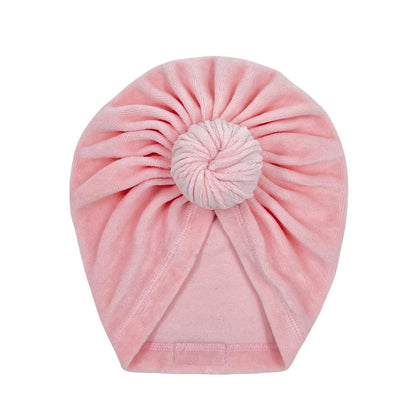 May Mays turban mutsje Mae velvet roze