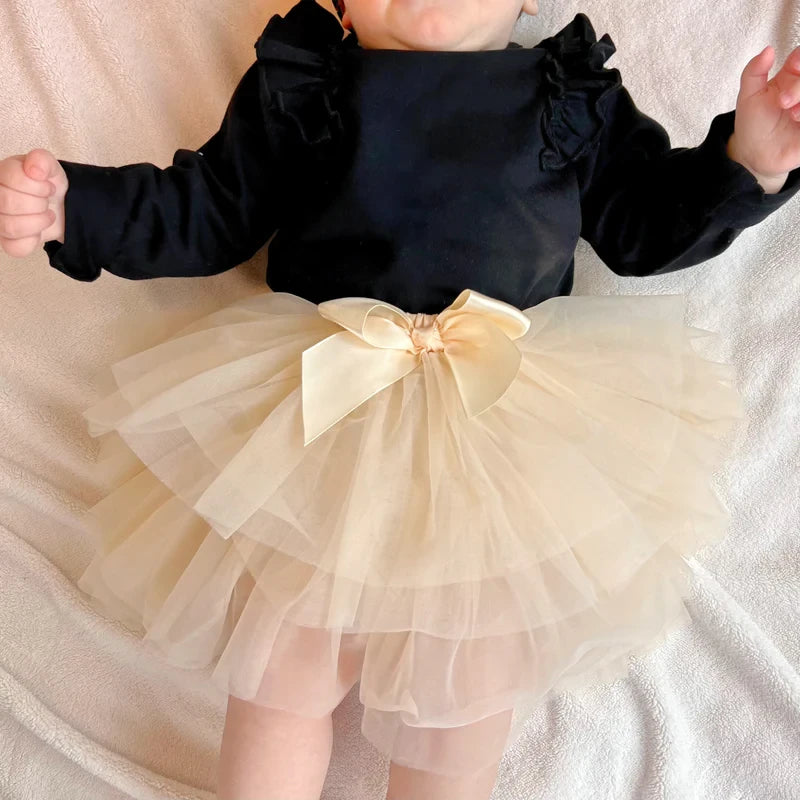 May Mays baby tutu rokje Annabel beige + GRATIS haarbandje