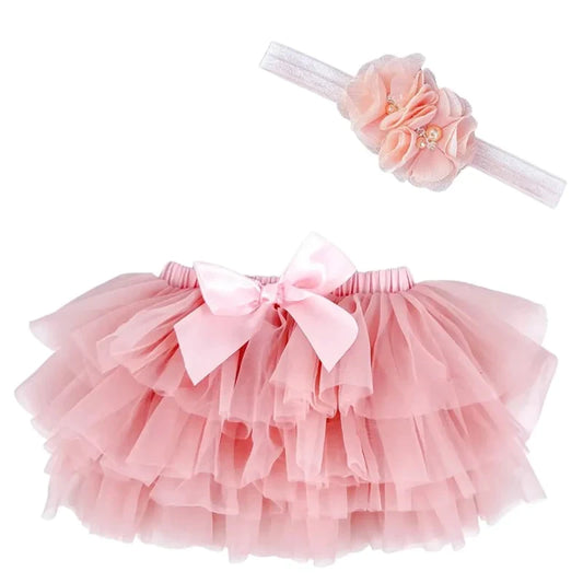 May Mays baby tutu rokje Annabel roze + GRATIS haarbandje