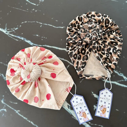 May Mays baby turban mutsje Bella frambozen