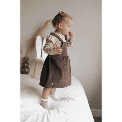Corduroy Pinafore Jurkje Donkerbruin Baby - Feathers®
