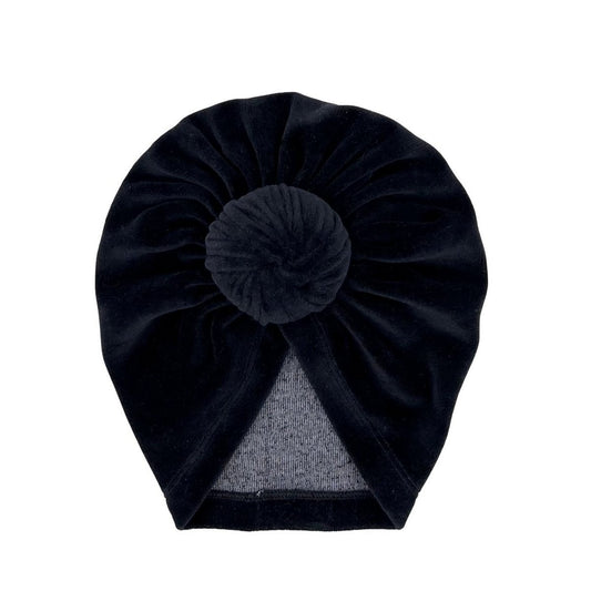 May Mays baby turban mutsje Mae velvet zwart