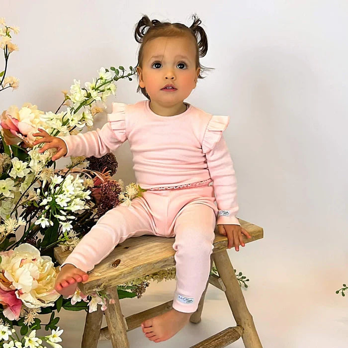 Beau Romper Ruffle Rib Roze | May Mays