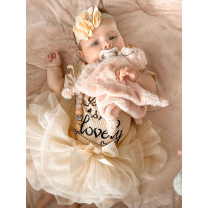 May Mays tutu rokje Annabel beige + GRATIS haarbandje