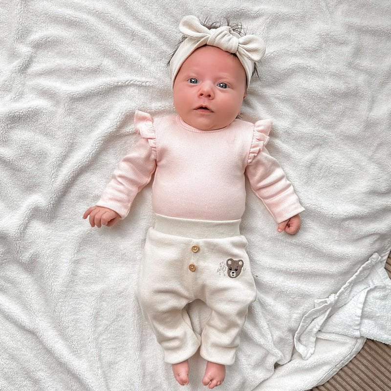 May Mays baby legging Teddy rib beige