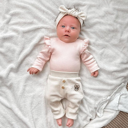 May Mays baby legging Teddy rib beige