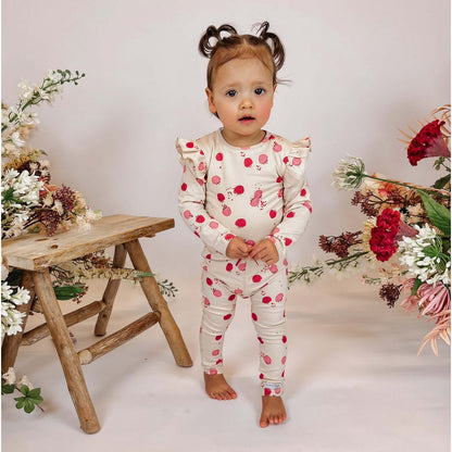 Bella Ruffle Romper Frambozen | May Mays