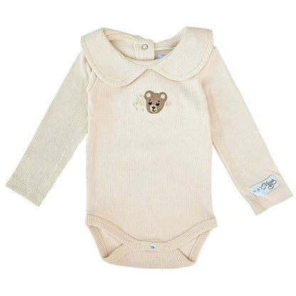 May Mays romper Teddy kraagje rib beige
