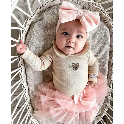 May Mays romper Teddy kraagje rib beige