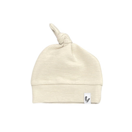 Knoopmutsje Rib Beige - Feathers®