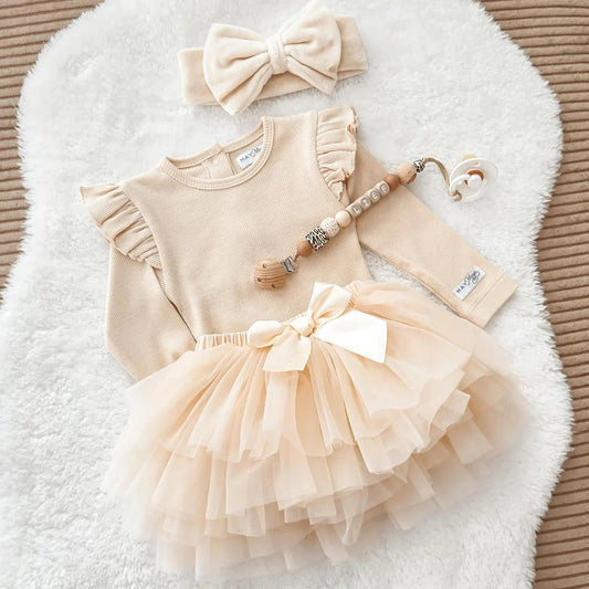 Annabel Hailey setje - tutu, romper en haarband