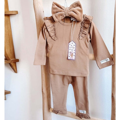 May Mays baby broekje Nova ruffle taupe
