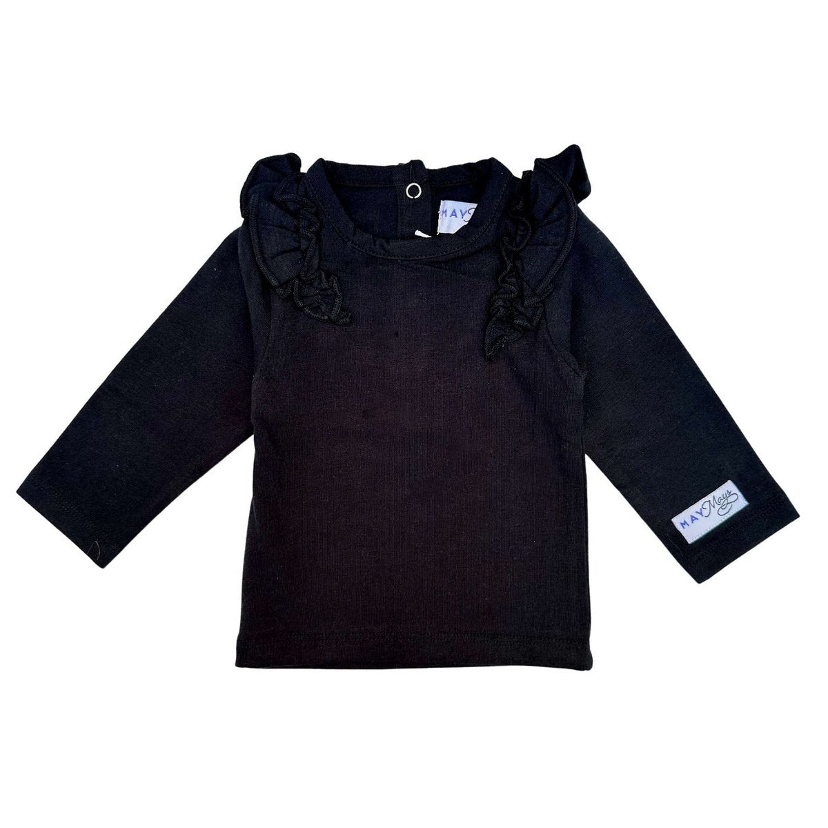 May Mays ruffle shirt Rosie zwart
