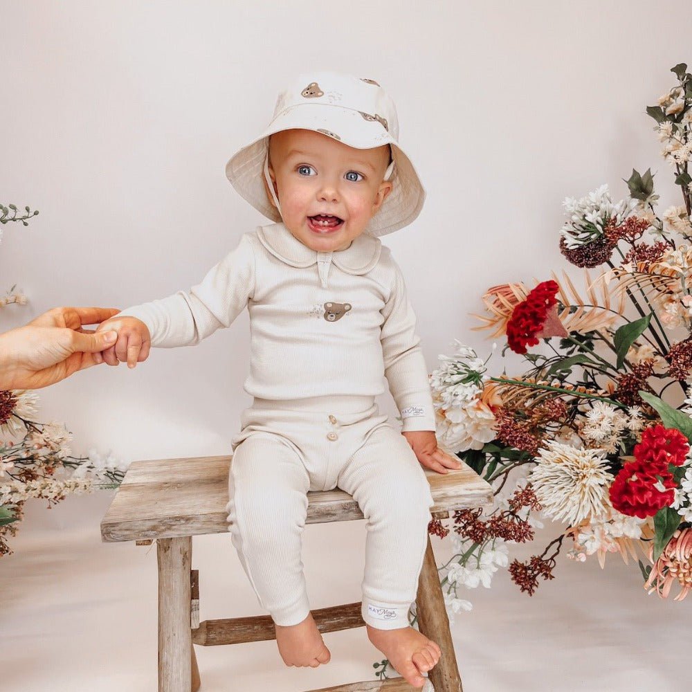 Teddy zonnehoedje | Beertjes Beige | 0-2 jaar | May Mays