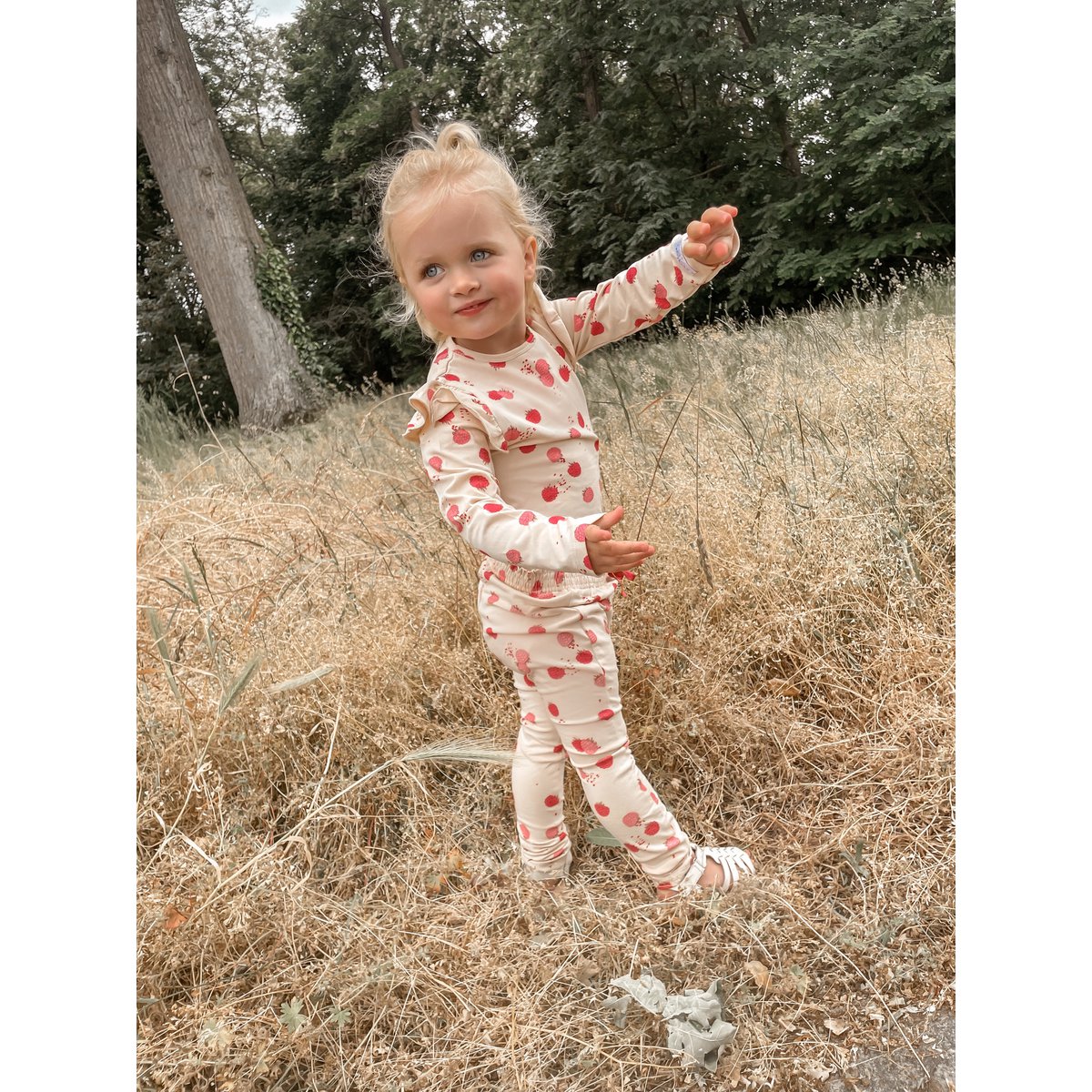 Bella Ruffle Romper Frambozen | May Mays