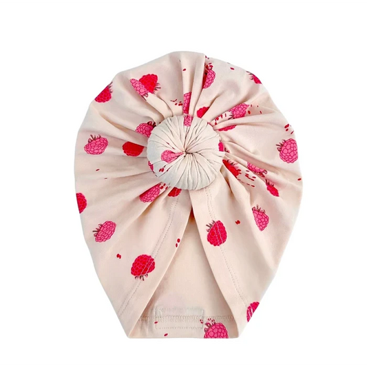May Mays baby turban mutsje Bella frambozen