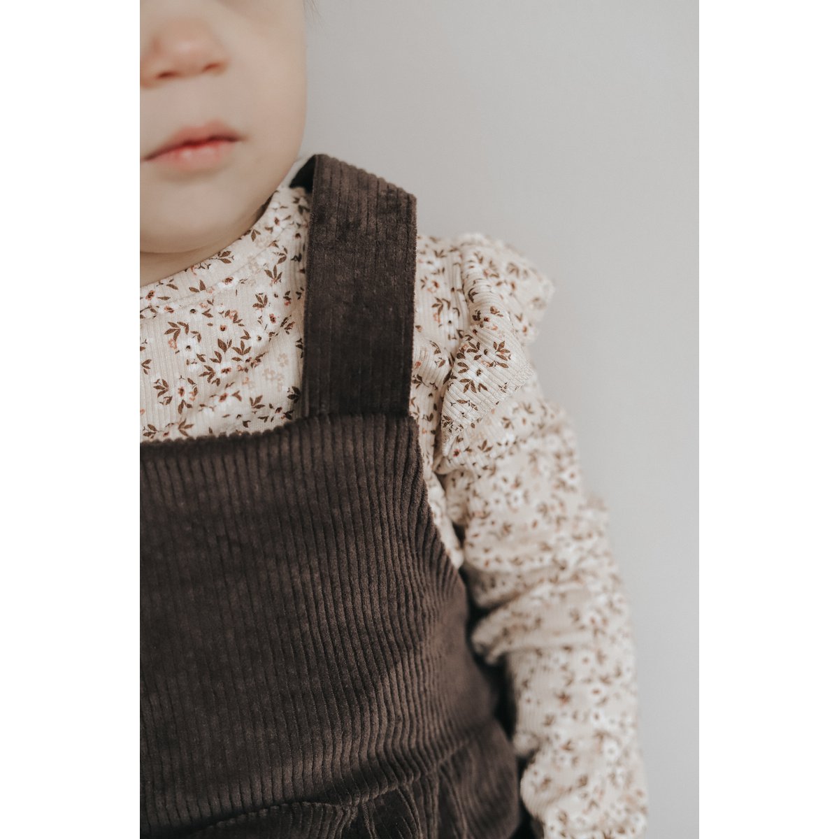 Corduroy Pinafore Jurkje Donkerbruin Baby - Feathers®