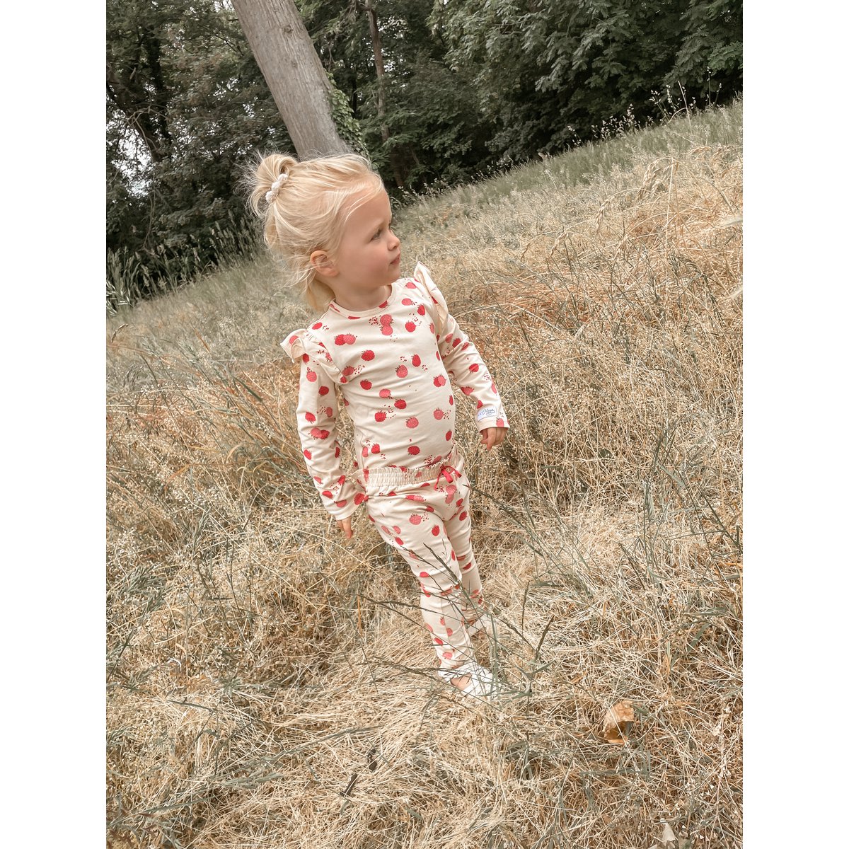 Bella Ruffle Romper Frambozen | May Mays