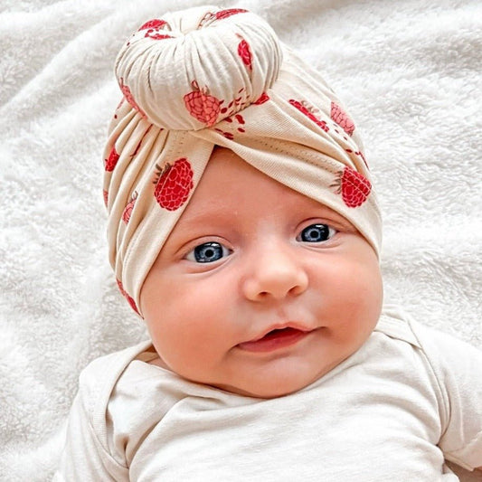 May Mays turban mutsje Bella frambozen