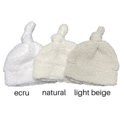 Teddy Knoopmutsje in Lichtbeige voor pasgeboren Meisjes - Feathers®
